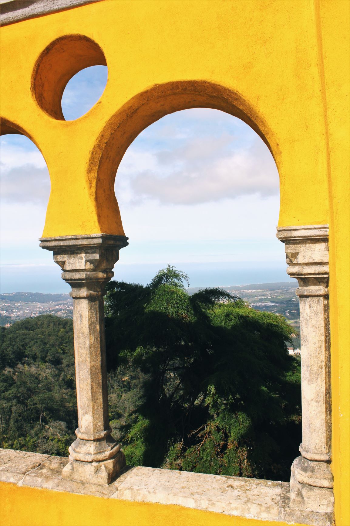 view of countryside from Pena Palace Sintra