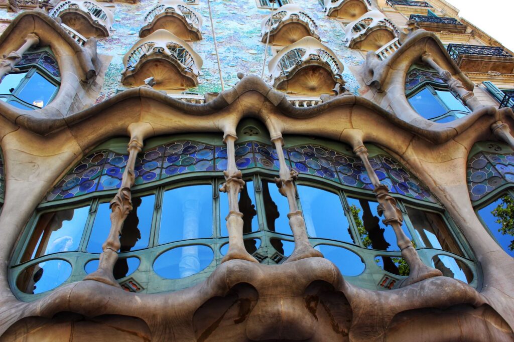 Antoni Gaudi architecture in old barcelona