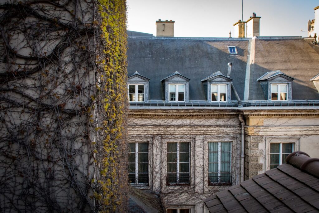 rooftop in Paris at hotel pavillon de la reine