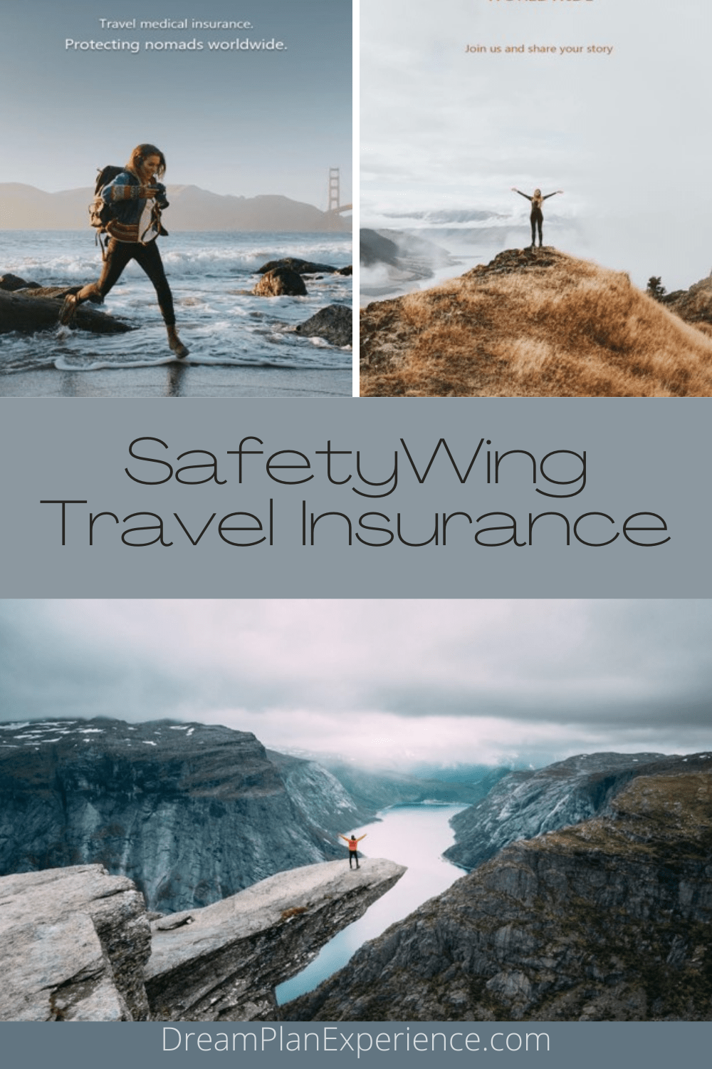 mountains with solo travelers with backpack who has considered safetywing vs world nomads digital travel insurance